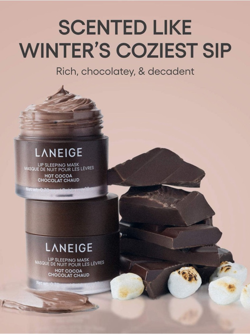LANEIGE Lip Sleeping Mask HOT COCOA w/Applicator F/S 0.70 Oz. NEW IN BOX! - Picture 7 of 15